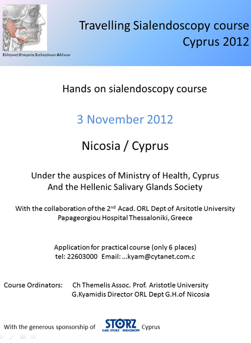 Hands on sialendoscopy course